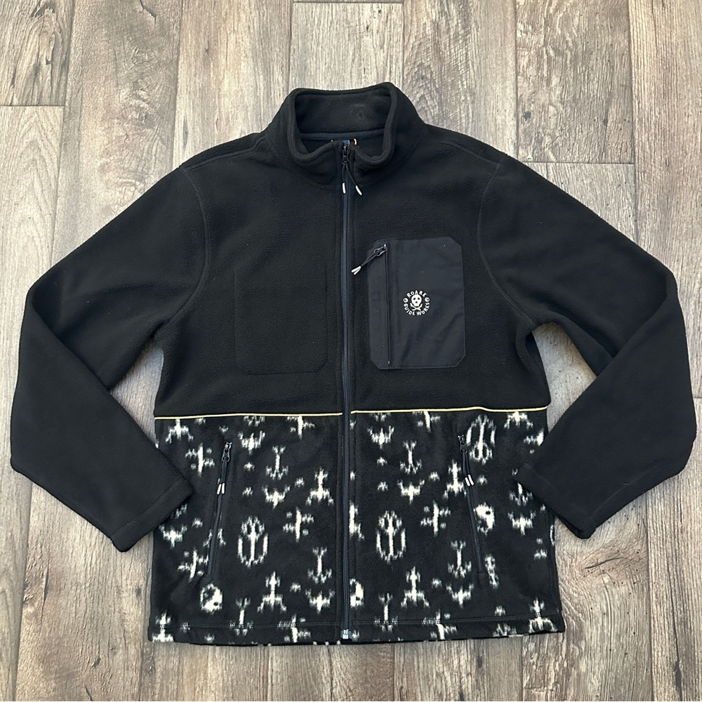 Mens Roark Zip Up Soft Fleece Jacket Sweater Men’s Size M black